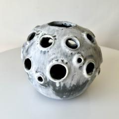 Grey and White Moonvase with Decorative Openings by Aram C  - 4576360
