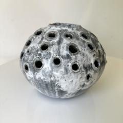 Grey and White Moonvase with Decorative Openings by Aram C  - 4576441