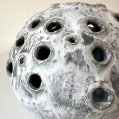 Grey and White Moonvase with Decorative Openings by Aram C  - 4576443