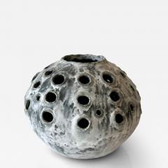 Grey and White Moonvase with Decorative Openings by Aram C  - 4576470