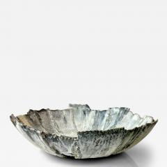 Grey and White Patterned and Textured Centerpiece Bowl by Aram C - 4574374