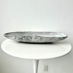 Grey and White Patterned and Textured Oblong Bowl by Aram Chenensky - 4570702