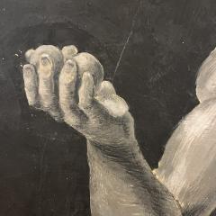 Grisalla Nude of an Athlete Oil on Canvas 19th century - 4004472