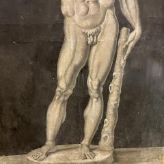 Grisalla Nude of an Athlete Oil on Canvas 19th century - 4004480