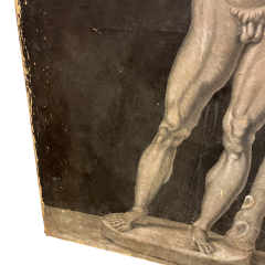 Grisalla Nude of an Athlete Oil on Canvas 19th century - 4004565