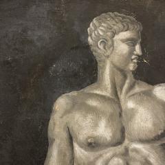 Grisalla Nude of an Athlete oil on canvas 19th century XIX - 4004483