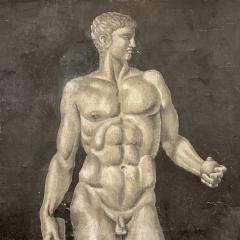 Grisalla Nude of an Athlete oil on canvas 19th century XIX - 4004484