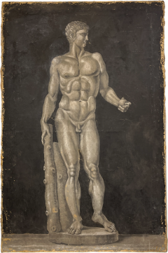 Grisalla Nude of an Athlete oil on canvas 19th century XIX - 4004958