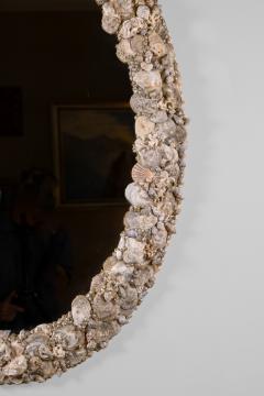 Grotto Style Shell Encrusted Oval Mirror French circa 1950 - 3445897