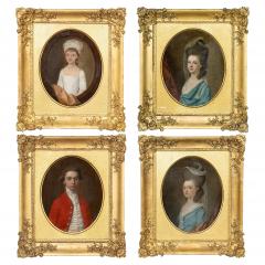 Group Of Four Georgian Framed Family Portrait Paintings - 4382711