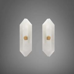 Group of Four Diamond Form Rock Crystal Sconces by Phoenix - 2040762