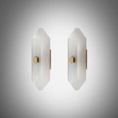 Group of Four Diamond Form Rock Crystal Sconces by Phoenix - 2040763