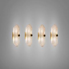 Group of Four Diamond Form Rock Crystal Sconces by Phoenix - 2040764