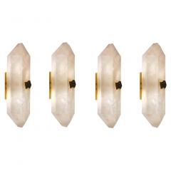 Group of Four Diamond Form Rock Crystal Sconces by Phoenix - 2040767