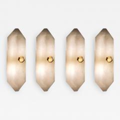 Group of Four Diamond Form Rock Crystal Sconces by Phoenix - 2041357