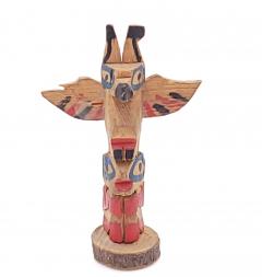 Group of Four Vintage Small Totem Poles - 2491674