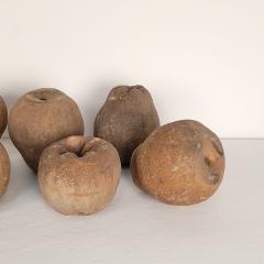 Group of Seven Large Terracotta Unglazed Apples and Pears circa 1900 - 4400107