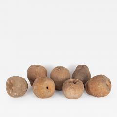 Group of Seven Large Terracotta Unglazed Apples and Pears circa 1900 - 4400662