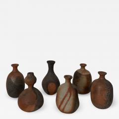 Group of six Contemporary Japanese Sake Bottles tokkuri  - 1919874