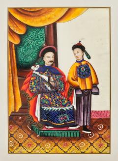 Guangzhou Cantonese Painting of Chinese Aristocrats with Attendants circa 1860 - 3603432