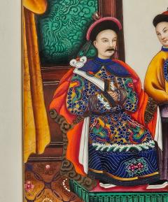 Guangzhou Cantonese Painting of Chinese Aristocrats with Attendants circa 1860 - 3603433
