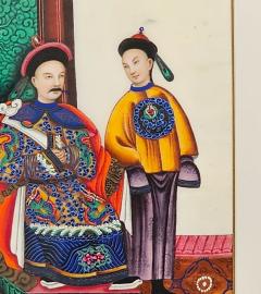Guangzhou Cantonese Painting of Chinese Aristocrats with Attendants circa 1860 - 3603434
