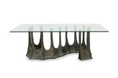 Guarda Organic S Shaped Sculptural Bronzed and Glass Dining Conference Table - 4171384