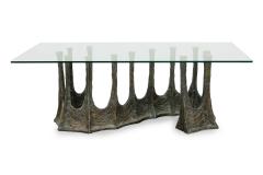 Guarda Organic S Shaped Sculptural Bronzed and Glass Dining Conference Table - 4171387