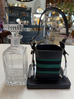 Gucci Inspired Leather Crystal Desk Set Italy 1970s - 4453070