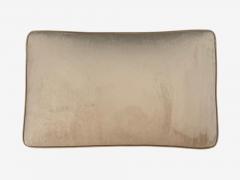 Guglielmo Pecorini Stained Wood Beige Velvet Ottoman Italy 1950s - 4320134