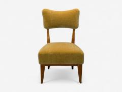 Guglielmo Pecorini Stained Wood Camel Mohair Low Lounge Chair Italy 1950s - 4264066
