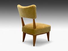 Guglielmo Pecorini Stained Wood Camel Mohair Low Lounge Chair Italy 1950s - 4264070