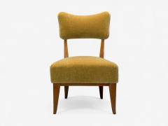 Guglielmo Pecorini Stained Wood Camel Mohair Low Lounge Chair Italy 1950s - 4264076