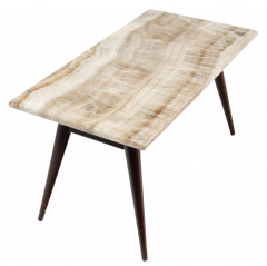 Guglielmo Ulrich 1940s Guglielmo Ulrich marble walnut coffee table - 2979516