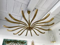 Guglielmo Ulrich Brass Sun Chandelier by Guglielmo Ulrich Italy 1960s - 2128275