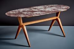 Guglielmo Ulrich Dining Table with oval Marble Top attributed to Guglielmo Ulrich - 4683500