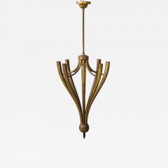 Guglielmo Ulrich Eight Arm Patinated Brass Chandelier by Guglielmo Ulrich Italy c 1950 - 3436154