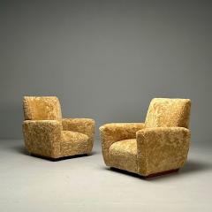 Guglielmo Ulrich Guglielmo Ulrich Attr Italian Mid Century Modern Lounge Chairs Honey Shearling - 3486859
