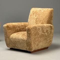 Guglielmo Ulrich Guglielmo Ulrich Attr Italian Mid Century Modern Lounge Chairs Honey Shearling - 3486862