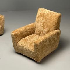 Guglielmo Ulrich Guglielmo Ulrich Attr Italian Mid Century Modern Lounge Chairs Honey Shearling - 3486864