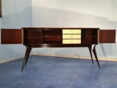 Guglielmo Ulrich Italian Mid Century Center Parchment Sideboard Guglielmo Ulrich Style 1950s - 2601675