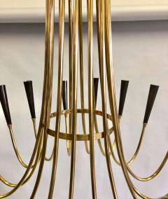 Guglielmo Ulrich Italian Mid Century Modern Brass Chandelier Attributed to Ulrich - 1736494