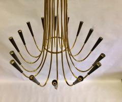 Guglielmo Ulrich Italian Midcentury Brass Sunburst Chandelier Attributed to Guglielmo Ulrich - 1736496