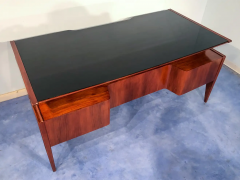 Guglielmo Ulrich Italian Midcentury Walnut Executive Desk Guglielmo Ulrich 1950s - 2600115