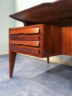 Guglielmo Ulrich Italian Midcentury Walnut Executive Desk Guglielmo Ulrich 1950s - 2600118