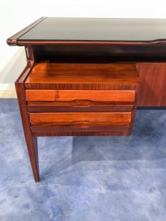 Guglielmo Ulrich Italian Midcentury Walnut Executive Desk Guglielmo Ulrich 1950s - 2600119