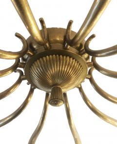 Guglielmo Ulrich Large Brass Chandelier Attributed to Guglielmo Ulrich - 1544306