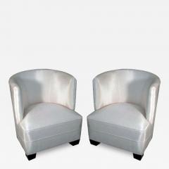 Guglielmo Ulrich Pair Italian Mid Century Modern Lounge Slipper Chairs Guglielmo Ulrich 1930 - 4090843