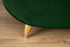 Guglielmo Ulrich Pair of Art Deco Lounge Chairs with Green Mohair Channel Back Italy - 4390798