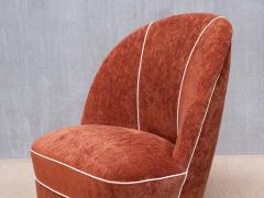Guglielmo Ulrich Pair of Guglielmo Ulrich Chairs in Dedar Chenille and Walnut Italy 1940s - 4529704